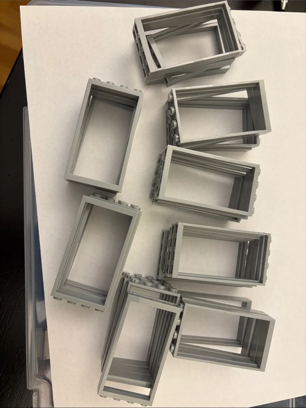 Light Gray Plastic Window Frame Pieces - Lot of 32 pieces